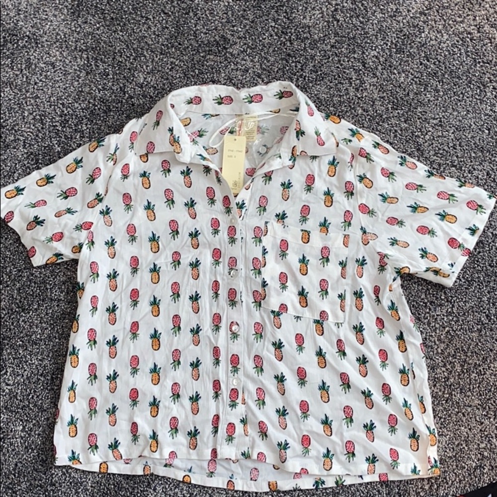 Button up pineapple blouse